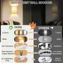 Plug in Wall Sconces Set of Two: Wall Lights with On/Off Switch - Stepless Color Temperature Wall Mount Lamps - Fabric Linen Wall Sconce for Bedroom Living Room & Hallway- Indoor Corded Wall Sconces
