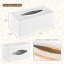 Y-in Hand Tissue Box Cover, Rectangular Facial Tissue Holder with Bottom, Decorative Storage Box for Bathroom Vanity, Countertops, Dressers, Night Stand, Car, RV, Parlors and Offices - White
