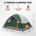OLIXIS Camping Tent Outdoor 2 Person, Quick Instant Tents Setup for Camping, Waterproof Windproof Dome Tent with Rainfly and Multi-Directional Ventilation Backpacking, Hiking