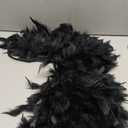 L'VOW Fashion Feather Cape Stole Black White Beige Shawl Iridescent (S2-black)