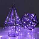 2 x 12 Pack Fairy Lights Battery Operated String Light7FT 20LED Waterproof Silver Wire Christmas Lights Outdoor,Firefly Mini Light for Bedroom Party Birthday Wedding Indoor Decorations Home Decor (Purple)