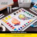 MEEDEN Ceramic Watercolor Palette: 33-Well Large Empty Professional Porcelain Paint Palette with Lid for Watercolor Acrylic Gouache, 13.5 x 10.8 Inch Mixing Tray for Studio