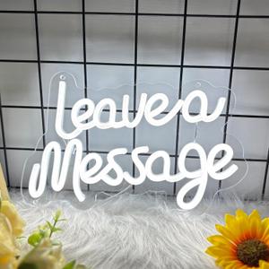 Leave A Message Neon Sign for Wall Decor, Message Led Signs, Dimmable USB Powered Neon Light Sign for Home, Business, Shop, Bar Pub, Store