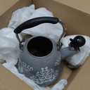 Temp-tations 2.3-qt Enamel on Steel Tea Kettle Model K85319 Grey Damask