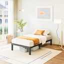 FSCHOS Twin Metal Platform Bed Frame - 12 Inch, No Box Spring Needed, Heavy Duty, Easy Assembly, Noise Free, Black