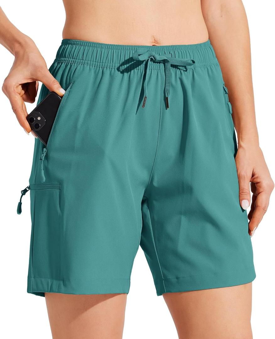 Willit Women's Shorts Hiking Cargo Quick Dry Golf Active Athletic Shorts 7" Lightweight Summer with Pockets (Medium)