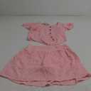 Speechless Girls' Tie Front Top and Short Skirt Set, Pink/ White Polka Dots, 16