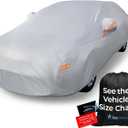 EzyShade 10-Layer Car Cover Waterproof All Weather - See Vehicle Size-Chart - Car Covers for Automobiles & Car Snow Cover - Full Exterior Covers - Winter Rain Sun SUV Sedan. Size A4 (See Size Chart) (Reflective)