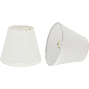 Aspen Creative 32059-2A, Hardback Empire Clip-On Chandelier Lamp Shade, Off-White, 3" Top x 5" Bottom x 4" Slant Height, Set of 2