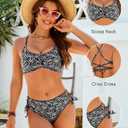 Blooming Jelly Womens Bikini Sets Two Piece Cheeky Swimsuit Embroidery Curvy String Bathing Suit (Black, L)