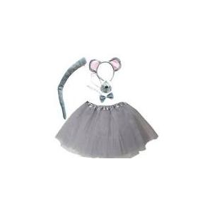 Kirei Sui Kids Girls Child Gray White Mouse Ears Headband & Tutu Costume