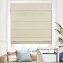 UNISHADES 100% Blackout No Tools No Drill Cordless Roman Shades for Windows, Size 38 3/4" W × 60" H (for Windows 39" W × 60" H) Blackout - Beige