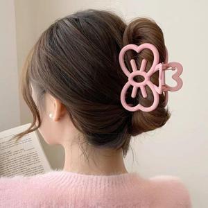 Pink Bow Knot Hair Claw Clips Bow Tie Hair Claw for Women 1Pcs Resin Bow Designs Hair Claw Clips for Thick Hair Bow Hair Clips Hair Clips Big Hair Clips Cute Clips Cute Hair Clips Accessories