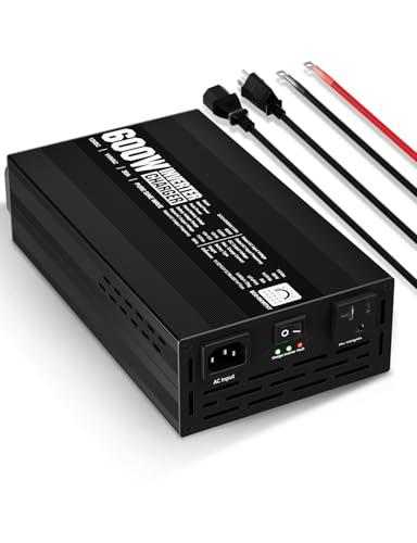 ECO-WORTHY 600W Inverter Charger, 600W Pure Sine Wave Inverter & 30A LiFePO4 Battery Charger with 20ms UPS, DC 12V to AC 110V, Output Surge 1200W, for RV Lithium Batteries Roadtrip Essentials