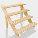 4 Steps Display Riser, Earring Display Stands, Showcase Cascading Merchandise Organizer Tray Vendor Display Supplies for Tabletop Shows Solid Wood