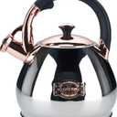 Tea Kettle Stovetop Whistling Kettle Teapot, 3Quart Tea Pot Stainless Steel Teakettle for Stove Top with Heat Proof Ergonomic Handle (Gold)