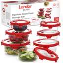 Premium Glass Food Storage Containers with Vented Lids  Set of 7, Various Size Round Borosilicate Glass Meal Prep Containers  BPA-Free, Microwave, Oven Dishwasher & Freezer Safe, Gift Packaged