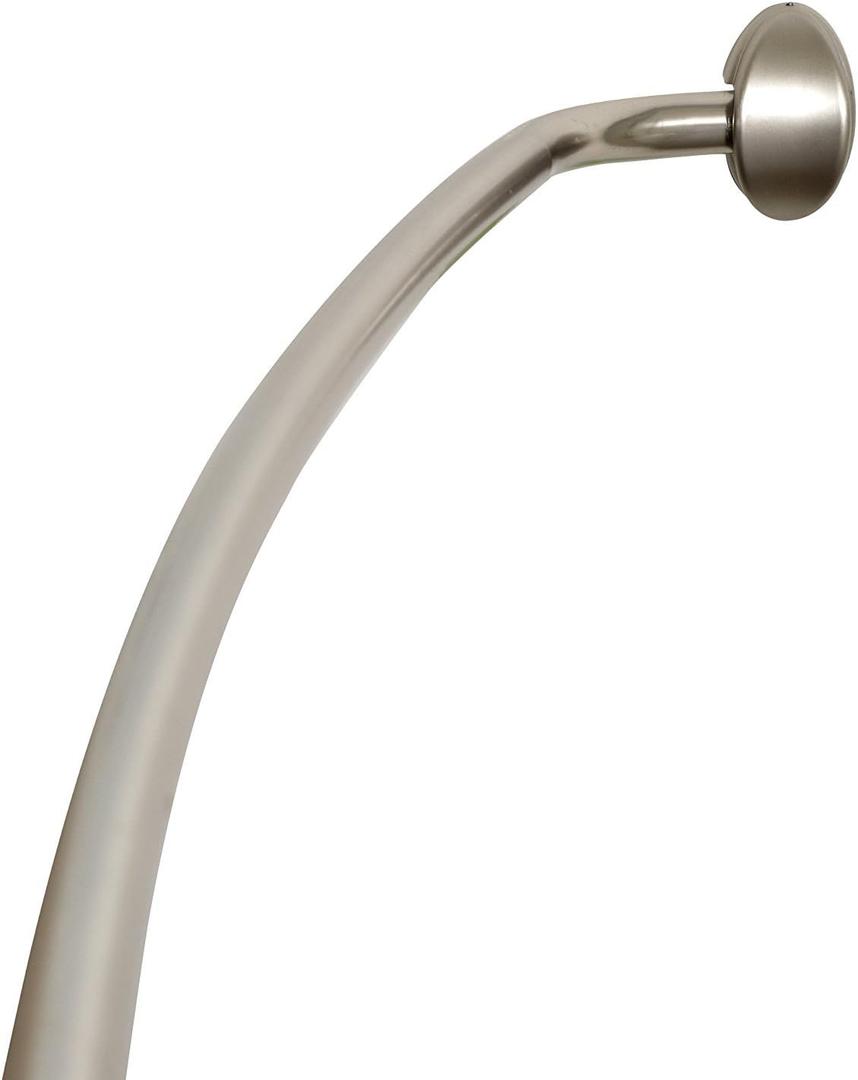Zenna Home Aluminum Curved Shower Rod, Satin Nickel