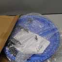 Daoeny Heated Bird Baths for Outdoors, Upgraded 100W Thermostatically Controlled Heated Bird Bath for Deck Railing, Heated Bird Bath for Outside Winter Garden Yard Patio Decor (Blue)