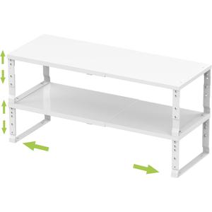 Expandable Stackable Spice Rack Organizer for Kitchen Cabinet,Adjustable Counter Shelf, countertop, Pantry,Cupboard,Bathroom,Bedroom(2Packs/White/Medium) (MEDIUM:7.9"D x 16.7~26.6"W x 6.1"/7.5"H) Expandable Stackable Spice Rack Organizer for Kitchen Cabinet,Adjustable Counter Shelf, countertop, Pantry,Cupboard,Bathroom,Bedroom(2Packs/White/Medium) (MEDIUM:7.9"D x 16.7~26.6"W x 6.1"/7.5"H)