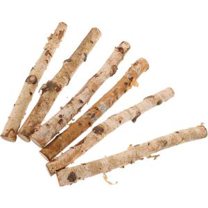 HOMSFOU 6pcs Small Birch Logs for Fireplace Unfinished Wood Crafts DIY Home Decorative Burning Fireplace Log Set for Christmas Flower Arrangement and DIY Crafts Use 30cm