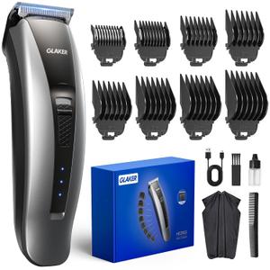 GLAKER Hair Clippers for Men - Cordless 2 in 1 Versatile Hair Trimmer with ABS Guards,Professional Haircutting Kits for Blending & Fade Cuts