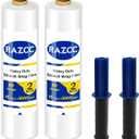 Stretch Film, RAZCC Stretch Wrap Industrial Strength, Shrink Wrap for Pallet Wrap, Heavy Duty Clear Plastic Wrap with Handles, Moving Wrapping Plastic Roll, 15" x 1000 Ft Per Roll, 60 Gauge, 2 Pack