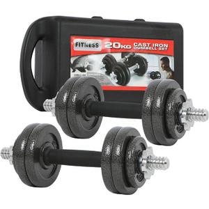 Dumbbell Set Cast Iron Dumbbell Set 20kg Adjustable Hand Weight Set for Home Gym - 2 Pack