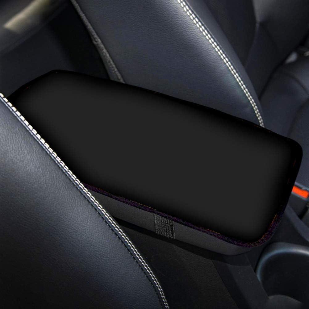 Jeiento Black Auto Center Console Lid Cover Protect Console Cover Armrest Pads Cushion Washable Car Armrest Seat Box Protector Universal Fit Soild Color