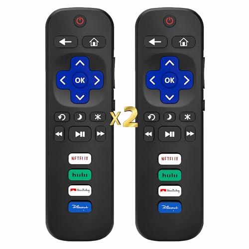 (Pack of 2) Compatible with Roku TV Remote Control Replacement, TCL Roku, Hisense, Sharp, Onn Roku, Element, RCA Roku Smart TV Series (No Voice, Not for Ruku-Stick/Box)