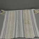 decorUhome Summer Decorative Boho Throw Pillow Cover 18x18, Accent Neutral Textured Tufted Pillow Cover Striped for Couch Bed Sofa, Beige and Cream White, Pack of 1