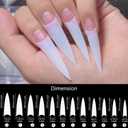 2 x 600Pcs Long Stiletto Nail Tips Half Cover Natural Stiletto Press On Nails 12 Sizes Pre Shaped Soft Gel Nails Fake Nails Tips for Nail Extension Home DIY Nail Salon with Box