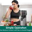 Cold Press Juicer Machines,Fretta Juicer Machines with PCTG Material from the USA,5.3" Extra Large Feed Chute Fit Whole Fruits & Vegetables,Truly BPA-Free,Easy to Clean(Grey, 1.8L)