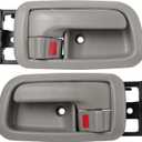 Pair of Interior Door Handles W/Bezel (Light Gray) for Toyota Tundra (Standard/Regular/Extended Cabs ONLY) 2000 2001 2002 2003 2004 2005 2006,Front Left Driver & Right Passenger Side