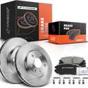A-Premium 11.65 inch(296 mm) Front Vented Disc Brake Rotors + Ceramic Pads Kit Compatible with Select Buick and Chevy Models - LaCrosse 2012-2016, Regal 2011-2017, Malibu, Malibu Limited, 6-PC Set