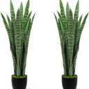 3FT Artificial Snake Plant Potted 2 Pack Fake Sansevieria Indoor Outdoor