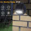 Solar Motion Wall Lights 33LED Solar Motion Sensor with 3 Lighting Modes, IP65 Waterproof Solar Security Lights, Solar Fence Lights, Solar Powered Outdoor Lights for House (White Led 2Pack)