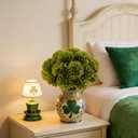 Kimura's Cabin 20pcs Green Artificial Flowers Silk Fake Chrysanthemums Flower Faux Mums Ball Flowers,Wedding Bouquets Home St Patricks Day Decor Floral Arrangement Table Centerpiece