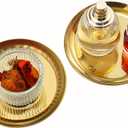 Freelove Small Round Tray 2 Pack, 4 inch, Soap Dispenser Dish Candlestick Jewelry Organizer for Preppy Room Decor Coffee Table Desk Vanity Countertop Bathroom Organization Accessories, Mirror Gold
