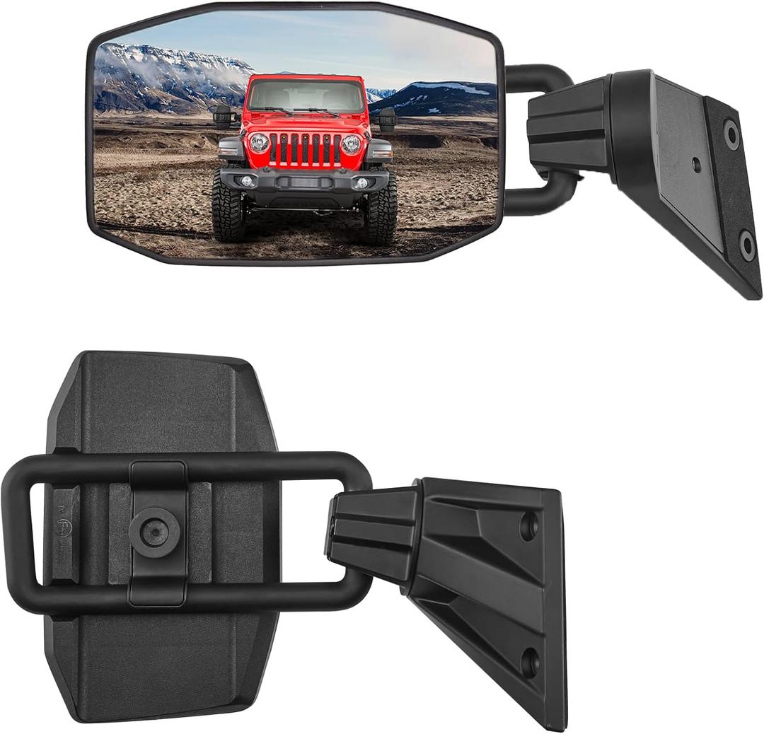 JOYTUTUS Wrangler Mirrors Doors Off Compatible with Wrangler JK TJ 1997-2018, Easy-Install Quick Release No Vibrate & Wobble Wrangler Doorless Side Mirrors for Safe Doors Off Driving (Not Fit JL)