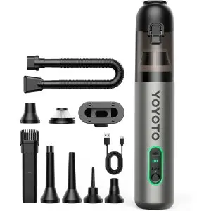 Car Vacuum, Handheld Vacuum Cordless with 21000Pa Powerful Suction & 3 Modes, 4-in-1 Portable Hand Held Mini Vacuum Cleaner Rechargeable, Ultra Light for Car Home Office (Silver)