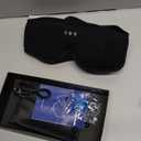 ZHENYEMEI Bamboo Cotton Sleep Mask with Bluetooth Wireless Headphones - Blackout Eye Mask for Sleeping 3D Contoured Sleep Headband Ear Muffs Lengthen & Low Noise Hook for Better Experience (Black)