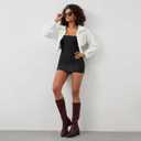 Modatope Platform Knee High Boots Square Toe Chunky Heel Boots for Women Side Zipper Block Heel Womens Heeled Boots (7)