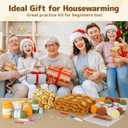 Blanket Crochet Kit for Beginners, Granny Squares Crochet Blanket Kit with Soft Yarns, Detailed Instructions & Step-by-Step Tutorials, Easy Knitting Kit for Beginner Craft Gift(Yellow Sunflower)