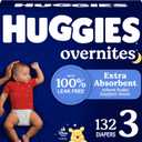 Huggies Overnites Nighttime Baby Diapers, Size 3 (16-28 lbs), 132 Ct
