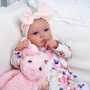 BABESIDE Reborn Baby Dolls with Bassinet Accessories - 20-inch Cute Soft Vinyl Realistic Baby Doll Real Life Baby Dolls with Complete Accessories Perfect for Cuddling, Playtime, and Gift Giving