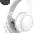 rockpapa E9 Over Ear Bluetooth Headphones for Kids Children Boy Girl Adult, Stereo Foldable Wired/Wireless Headphones with Microphone for School Travel Tablet PC TV, Include Case, White Grey