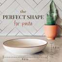 Mora Ceramic Large Pasta Bowls 30oz, Set of 4 - Serving, Salad, Dinner, etc Plate/Wide Bowl - Microwave, Oven, Dishwasher Safe Kitchen Dinnerware - Modern Porcelain Stoneware Dishes, Vanilla White