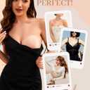 Sticky Bra Push Up Cloth Padded Add Cup Adhesive Bras Strapless Reusable Invisible for Women Backless Dress (D, Nude)