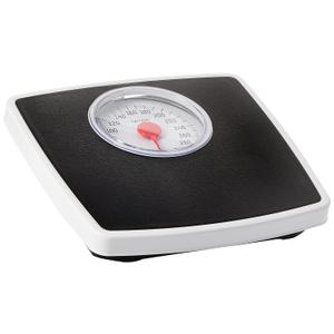 Taylor Battery Free Analog Scales for Body Weight, 330LB Capacity, Easy to Read Large 4.25-inch Dial, 10.3 x 10.6-inch Vinyl Mat Platform, Black